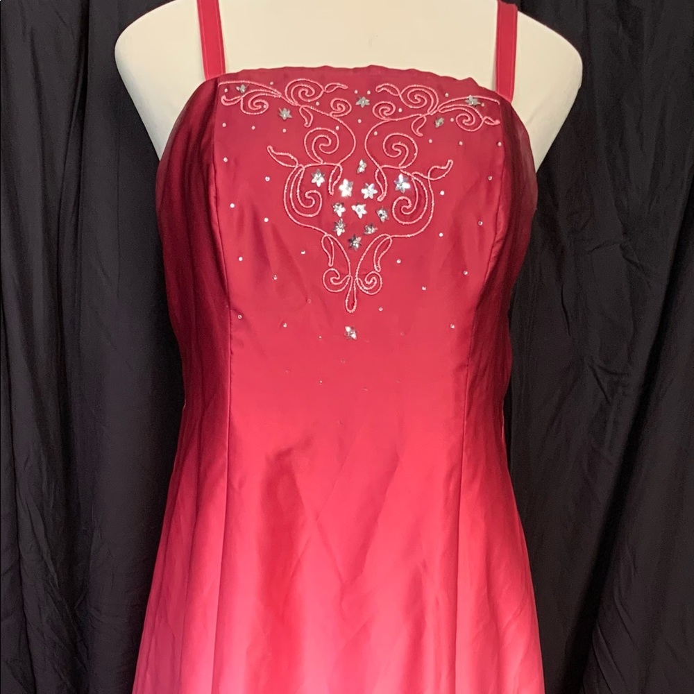 Coral ombré formal special occasion dress